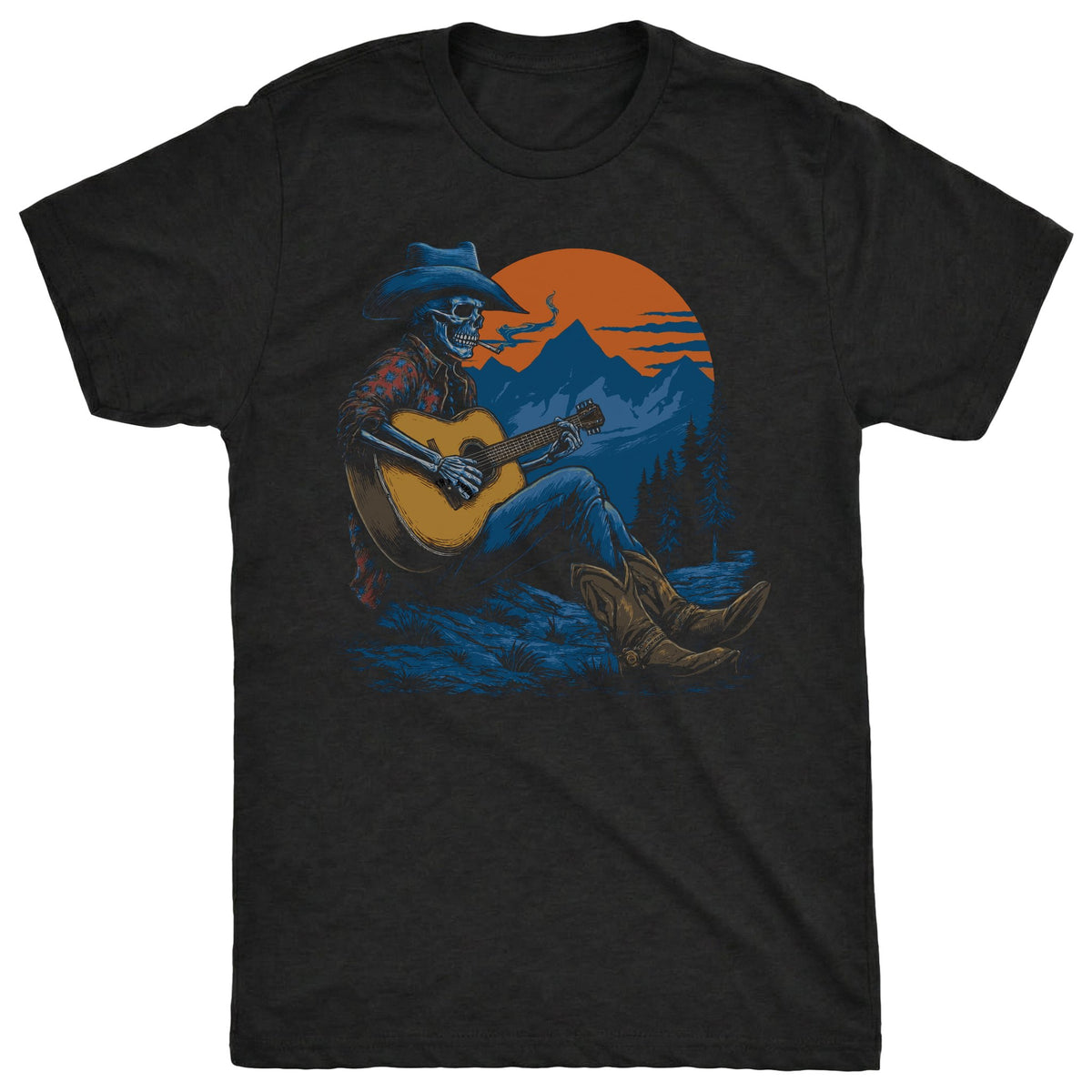 Mountain Time Tee Black Mockup