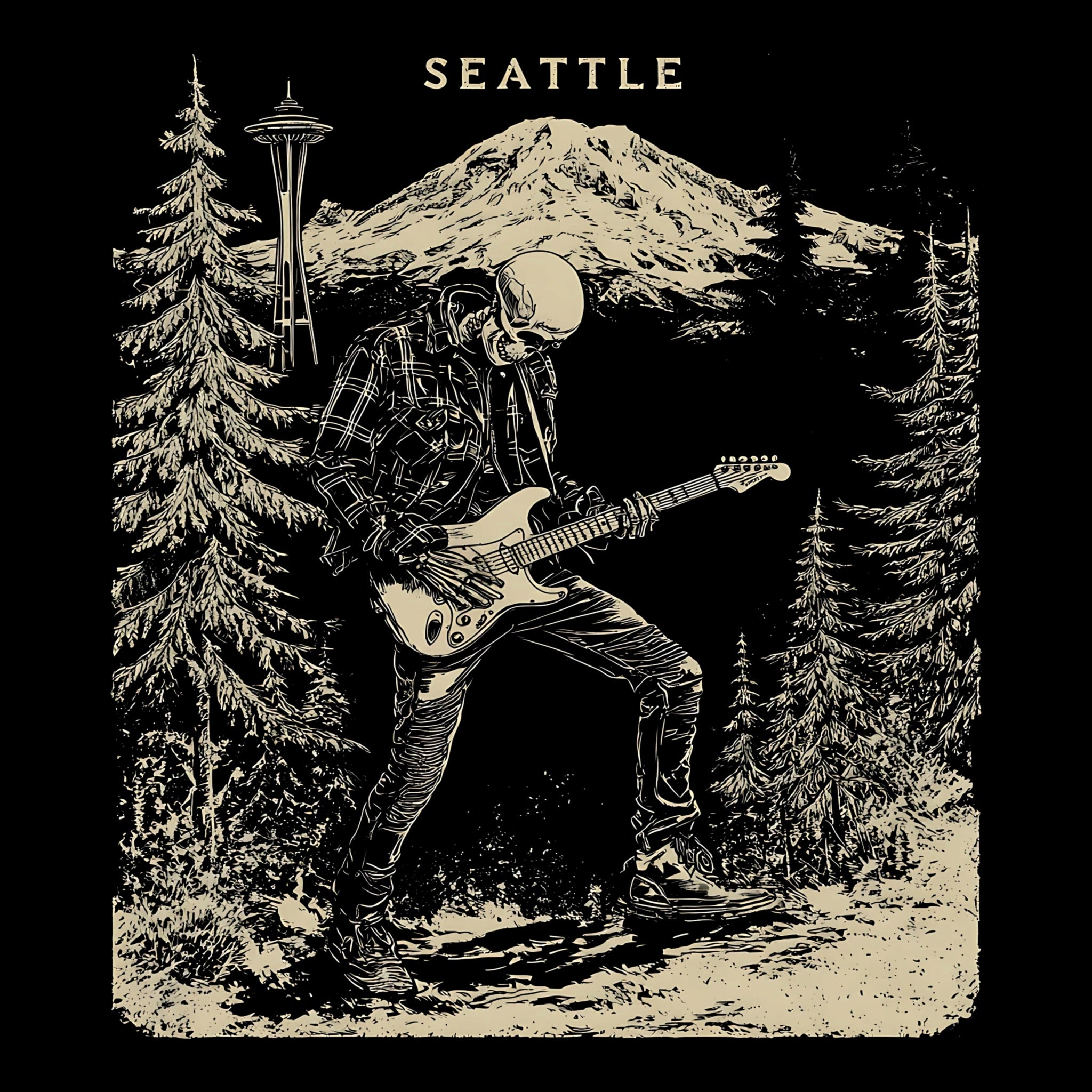 Mt. Rainier T-Shirt Design Black