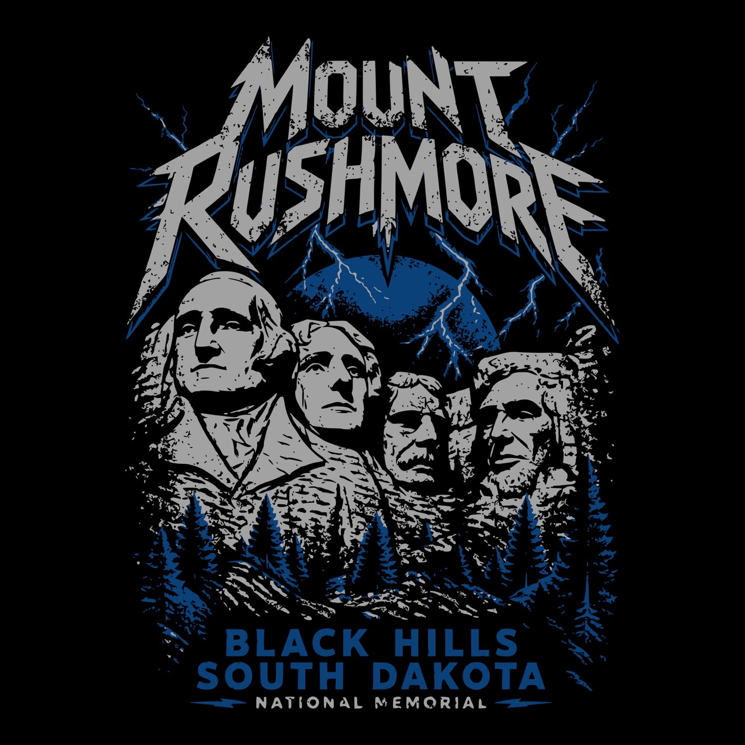 Mt. Rushmore Tee Black Design