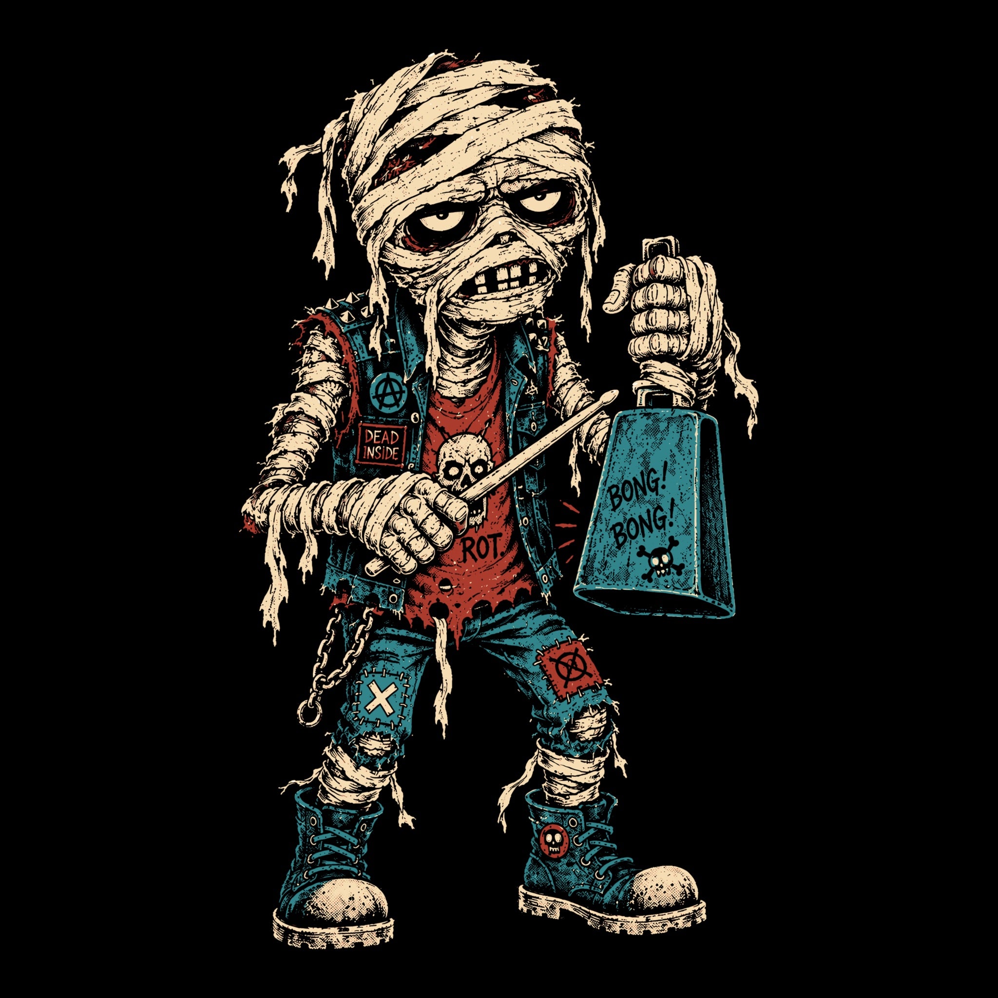 Mummy Cowbell Tee Black Design