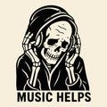 Music Helps Tee Design Natural