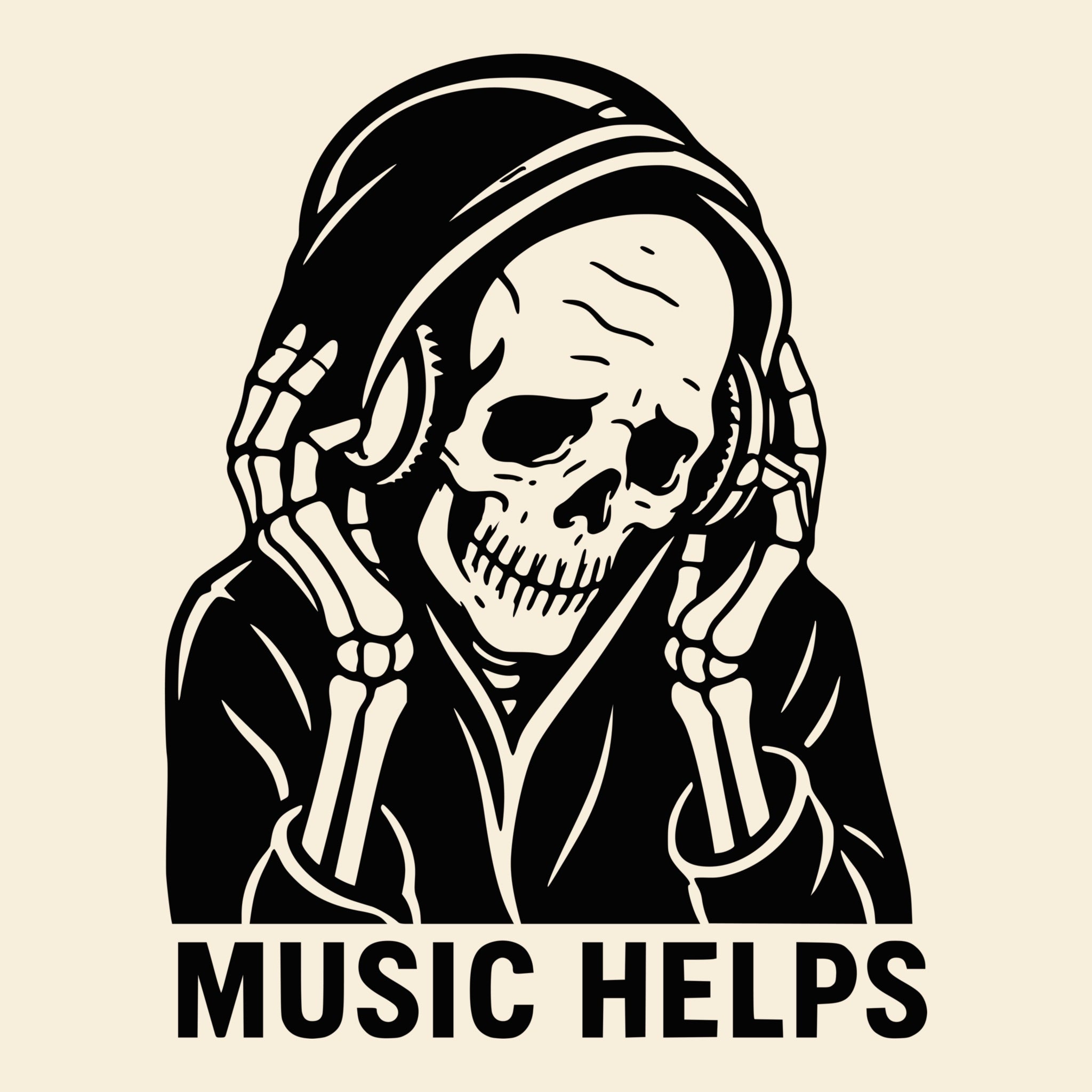 Music Helps Tee Design Natural