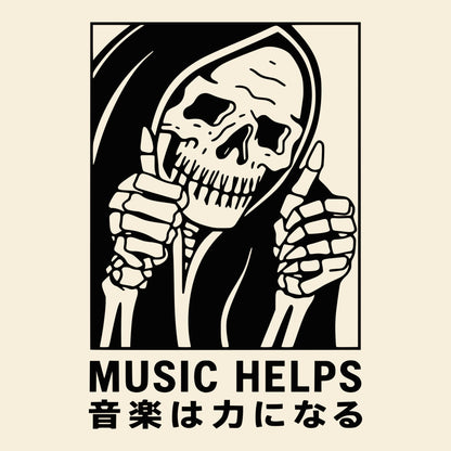 Music Helps Tee Natural Design