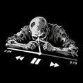 Music Line Tee Design Black