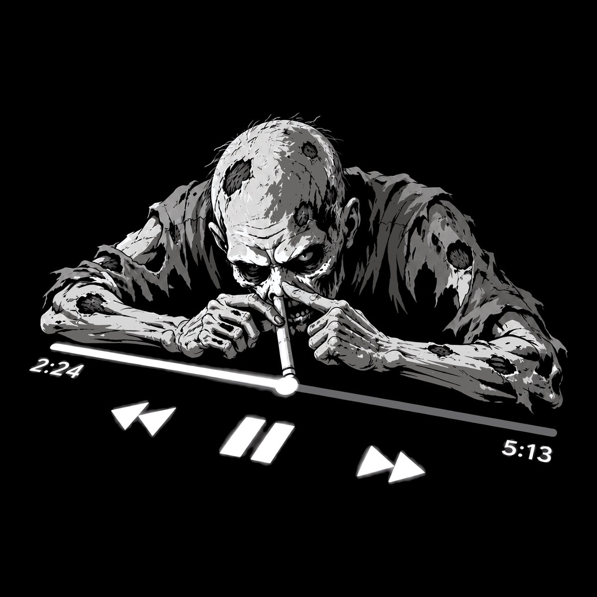 Music Line Tee Design Black