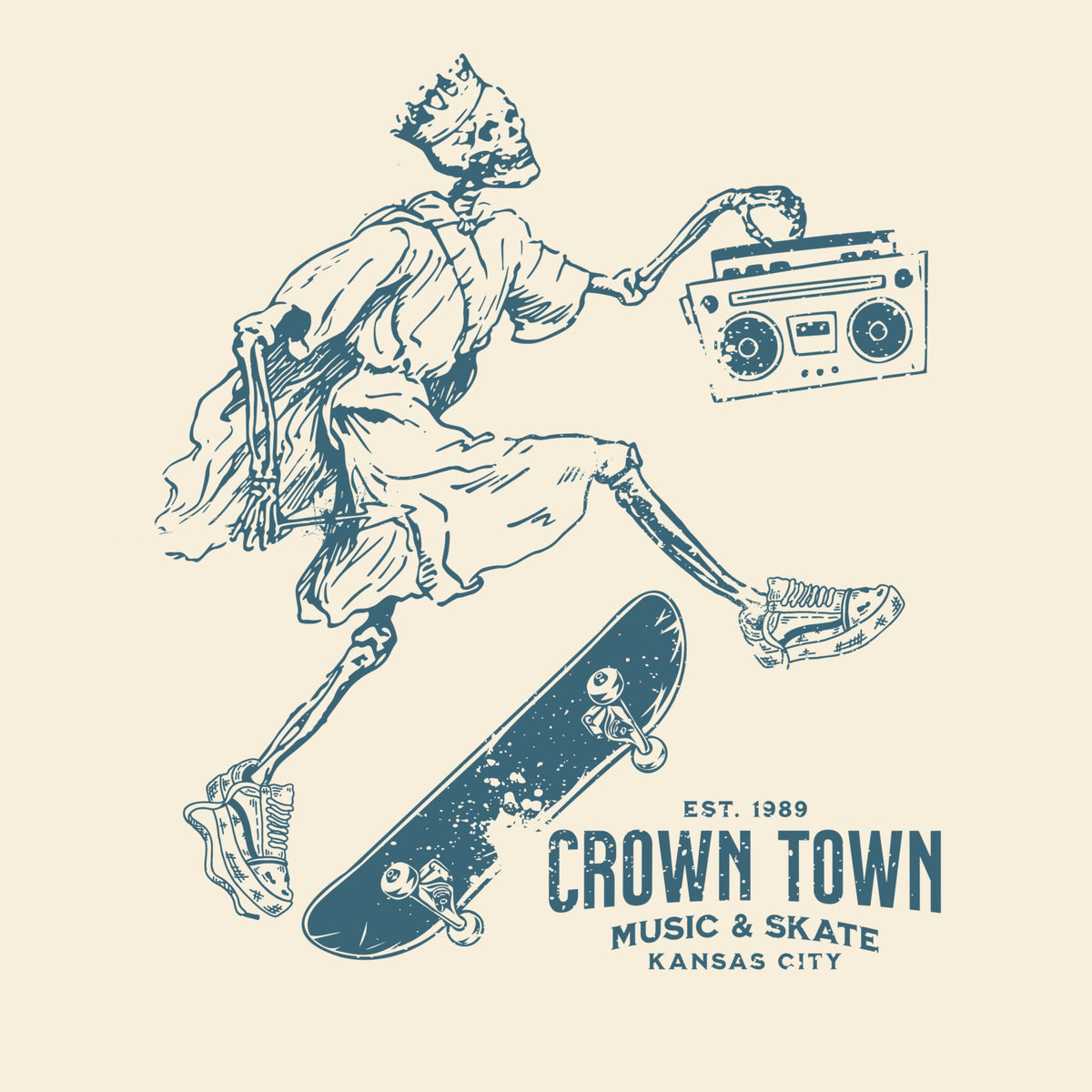 Music & Skate Tee Natural Design