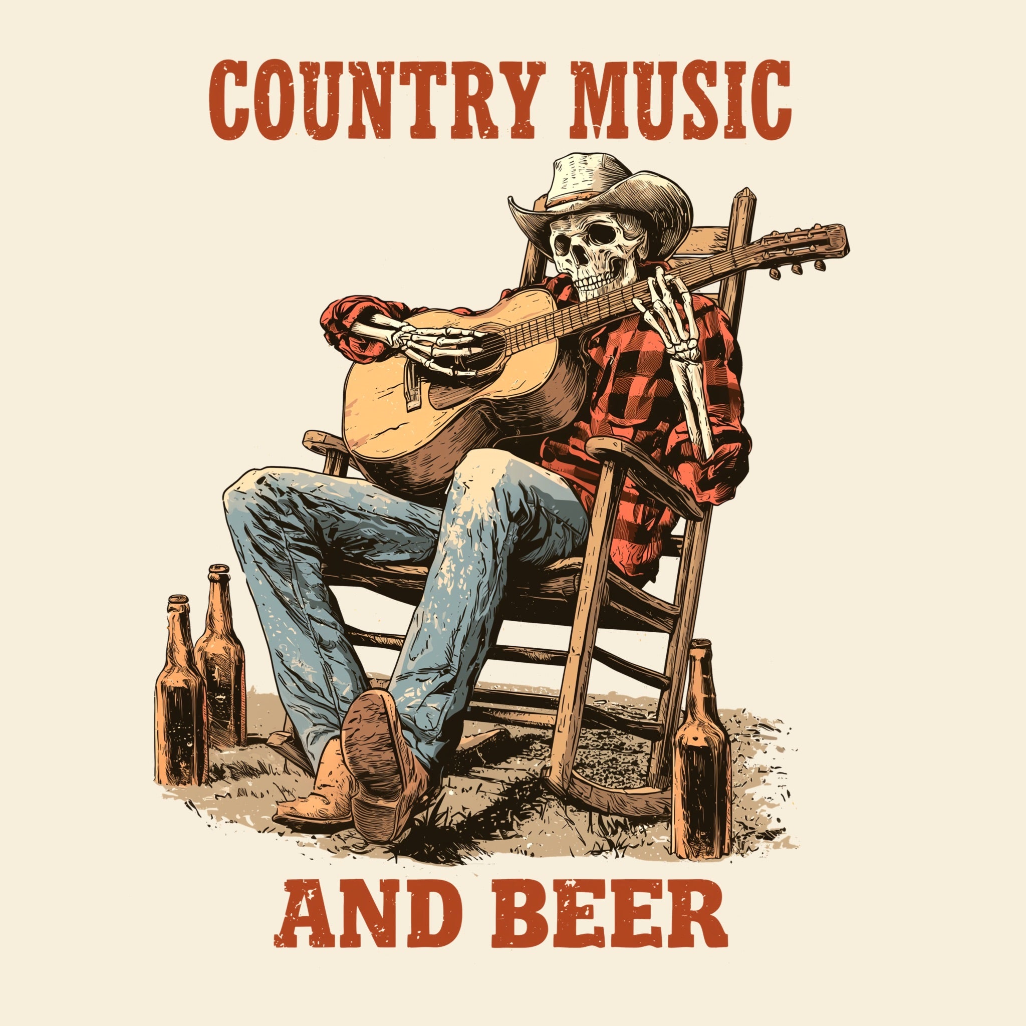 Music and Beer Tee Natural Design