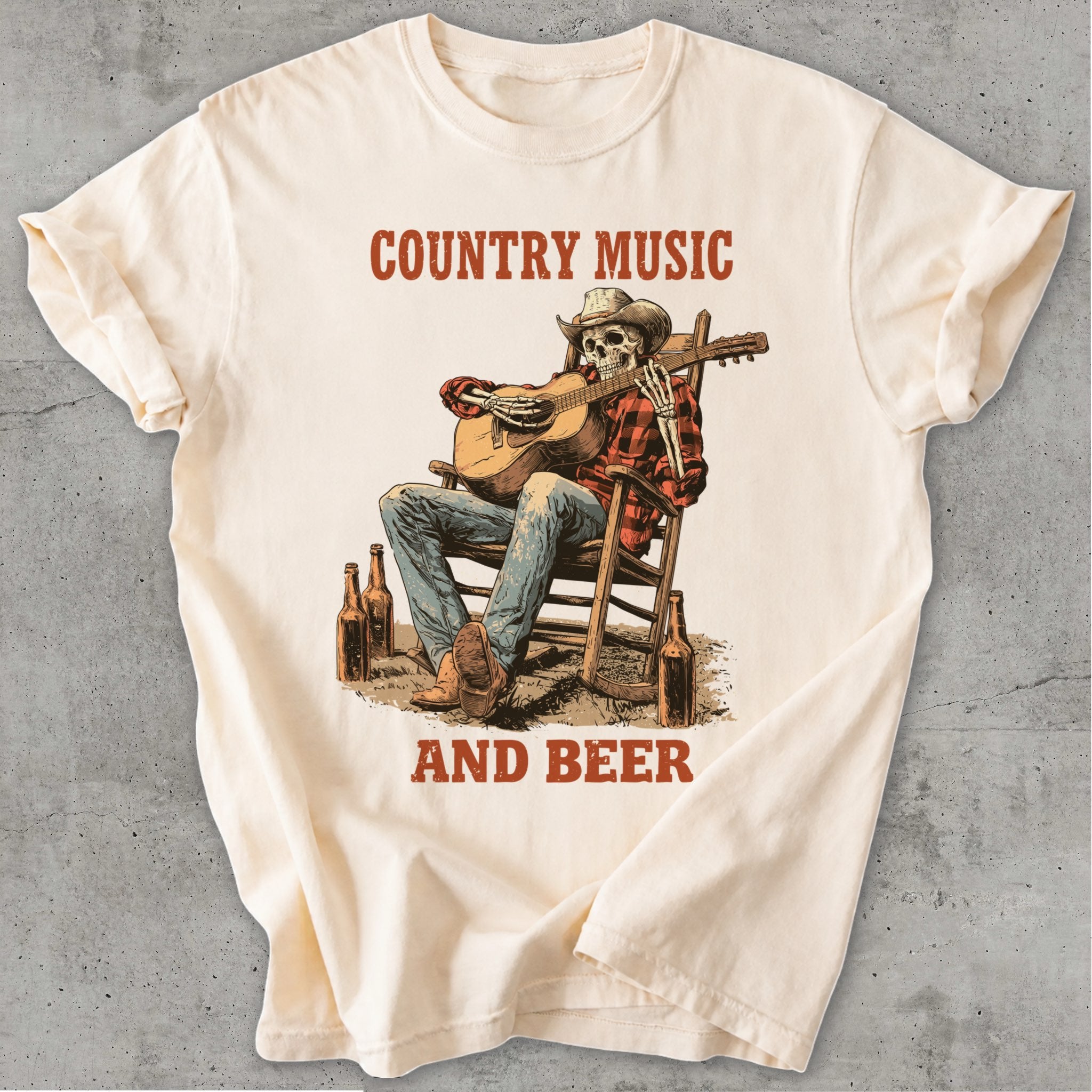 Music and Beer Tee Natural Mockup