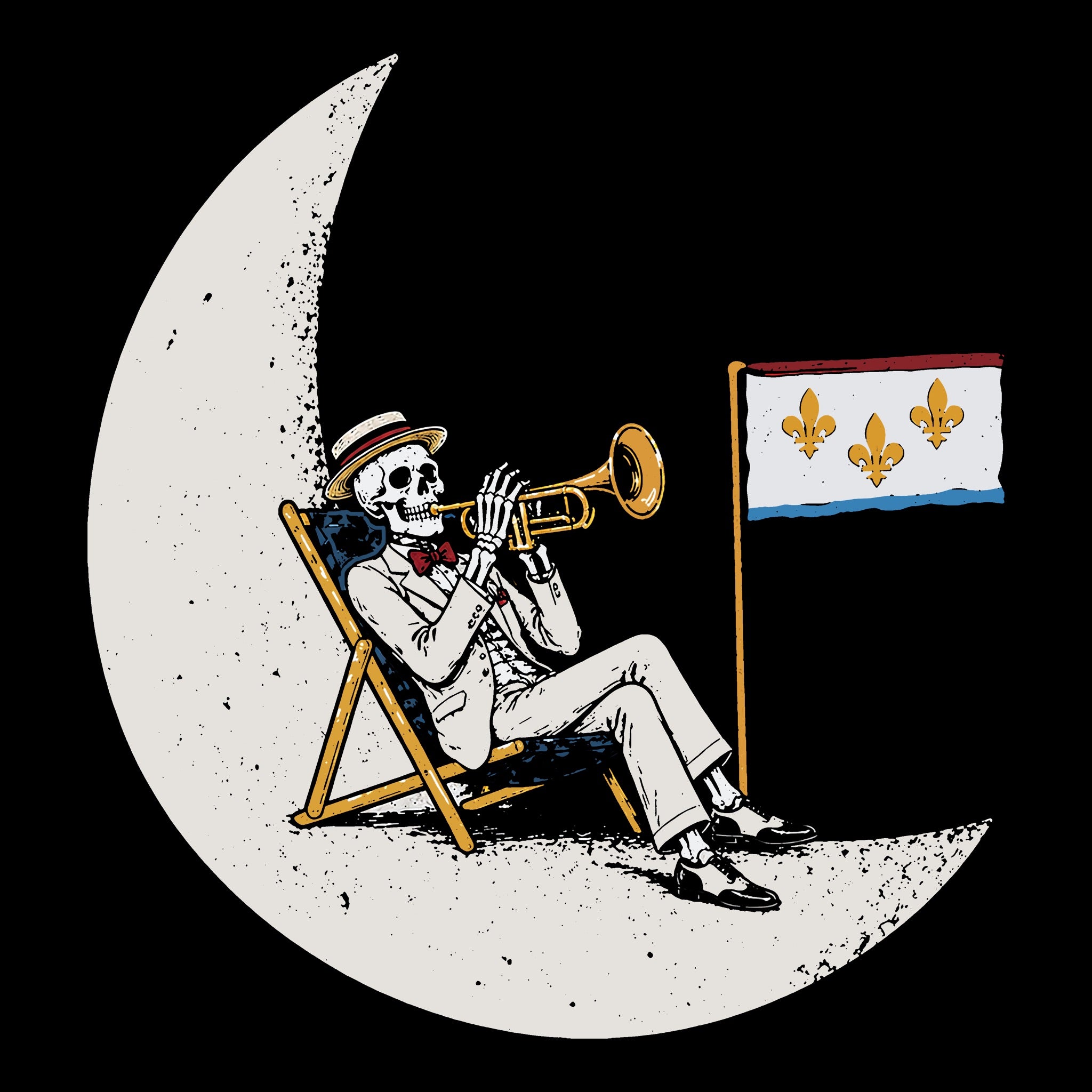 NOLA Moon Tee Black Design