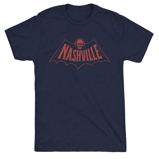 Nashville Bat Tee Navy Mockup