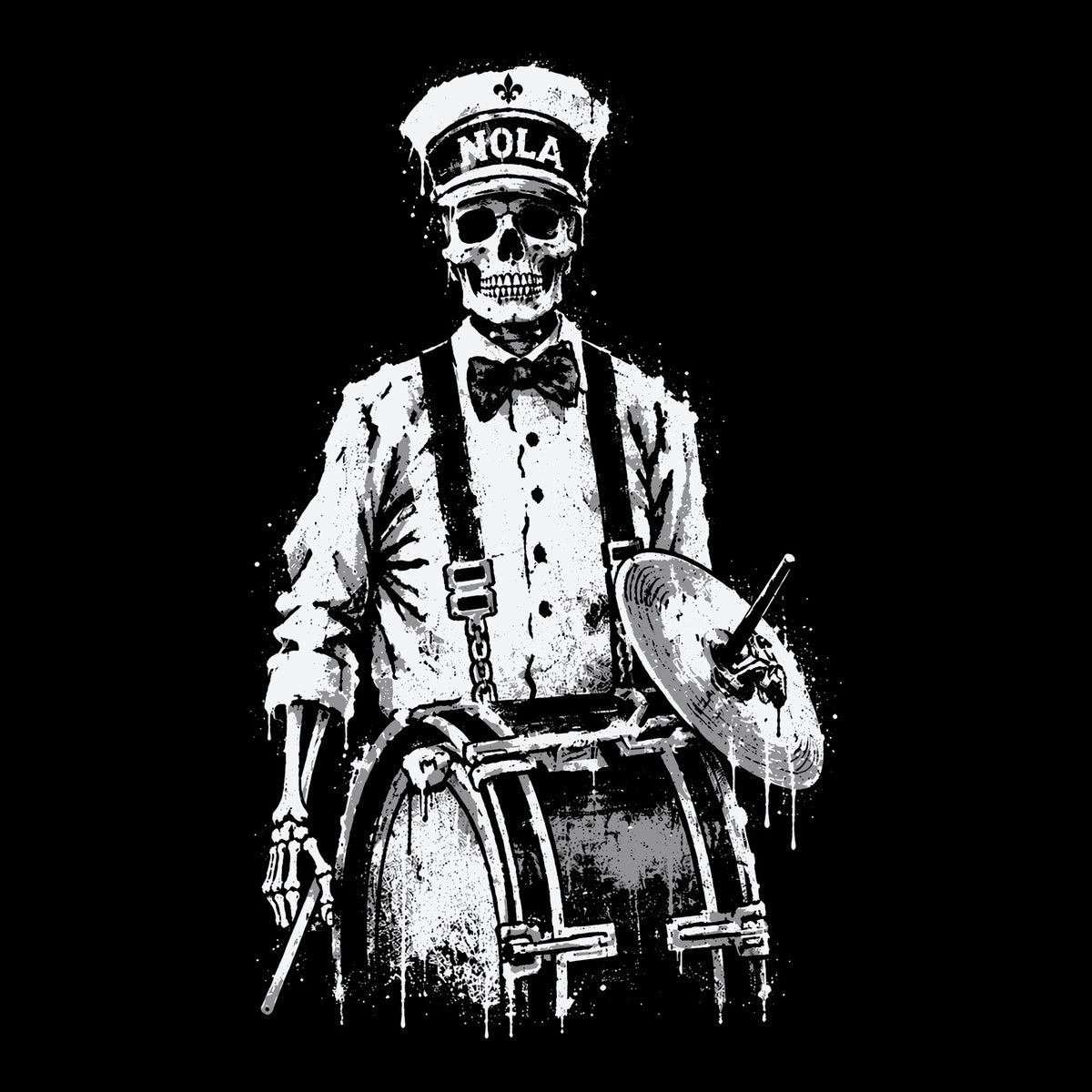 New Orleans - NOLA Busker Tee Black Design