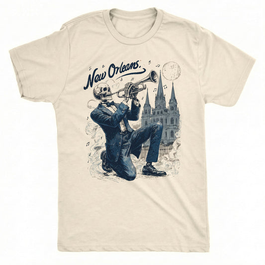 New Orleans Trumpeteer T-Shirt | Comfort Colors® 1717 Natural