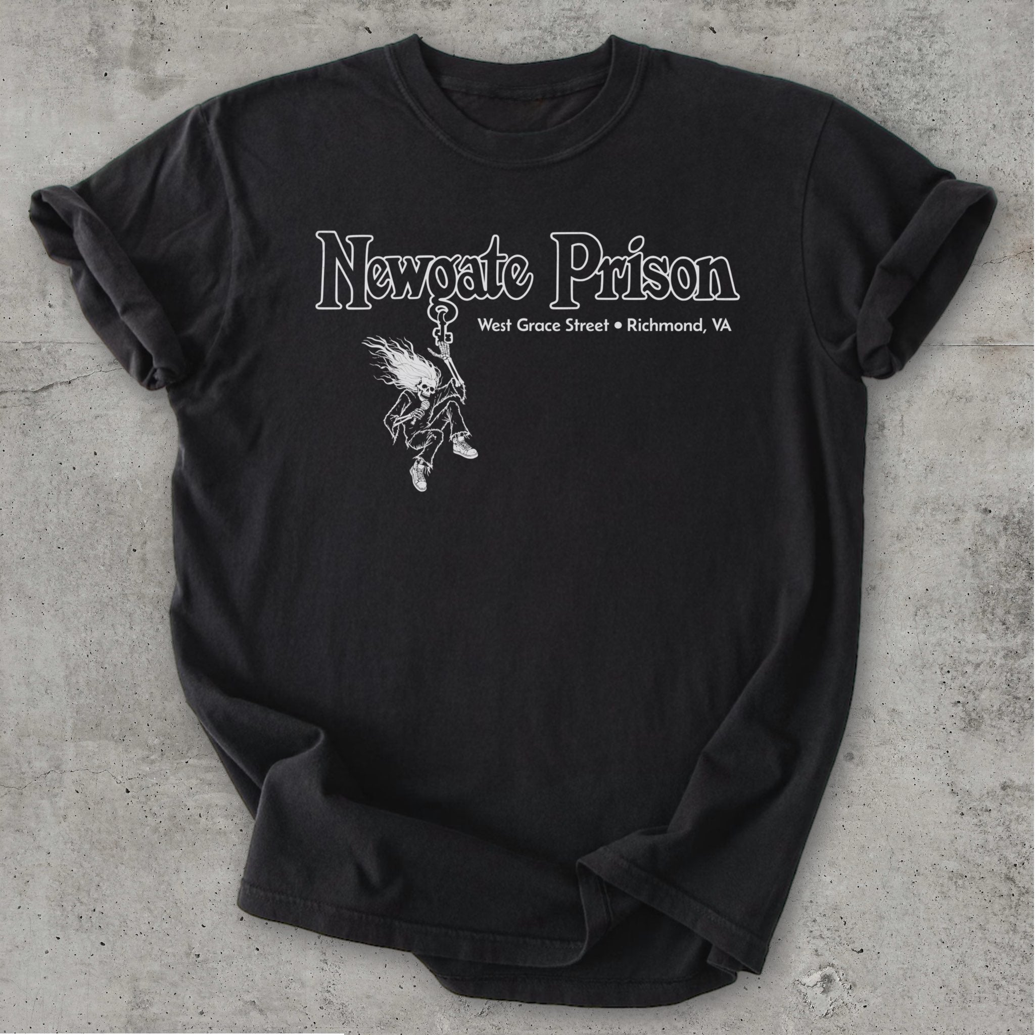 Newgate Prison Tee Black Mockup