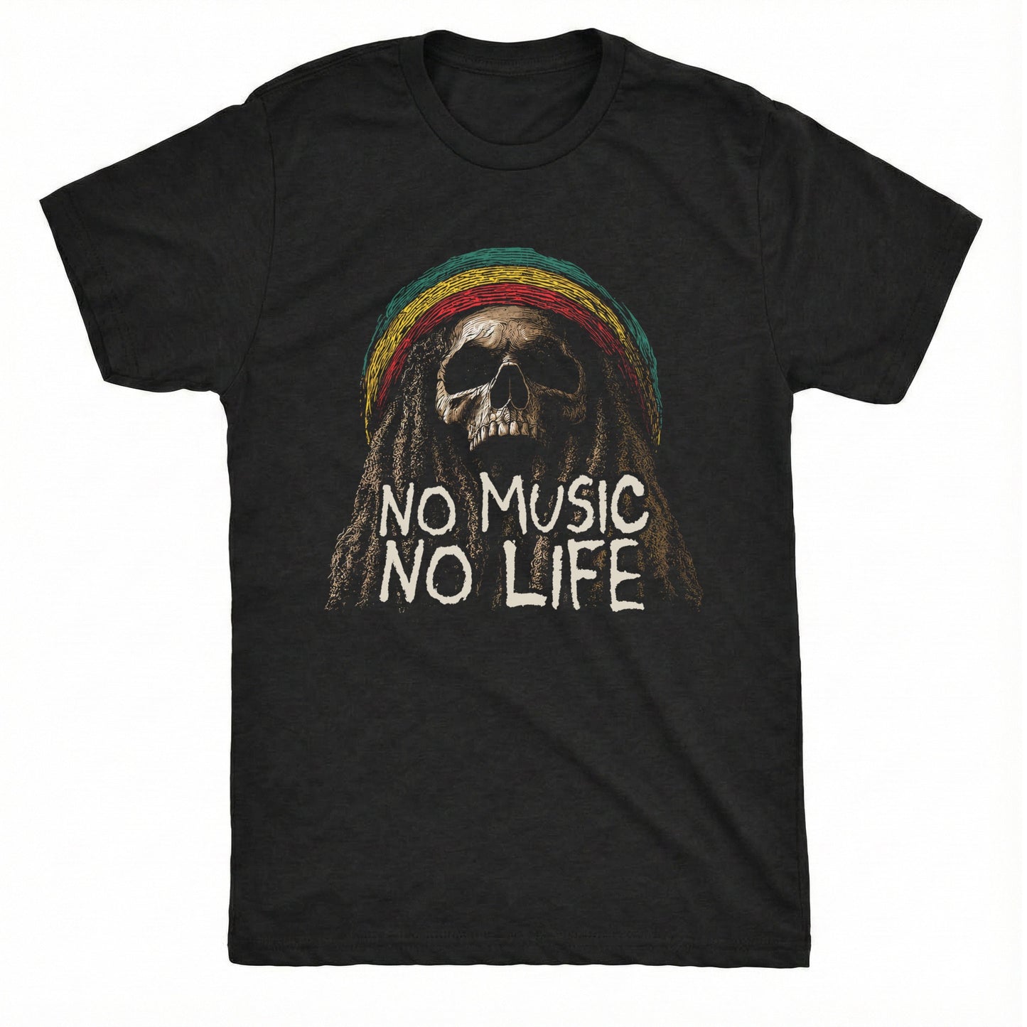 No Music Tee Black Mockup