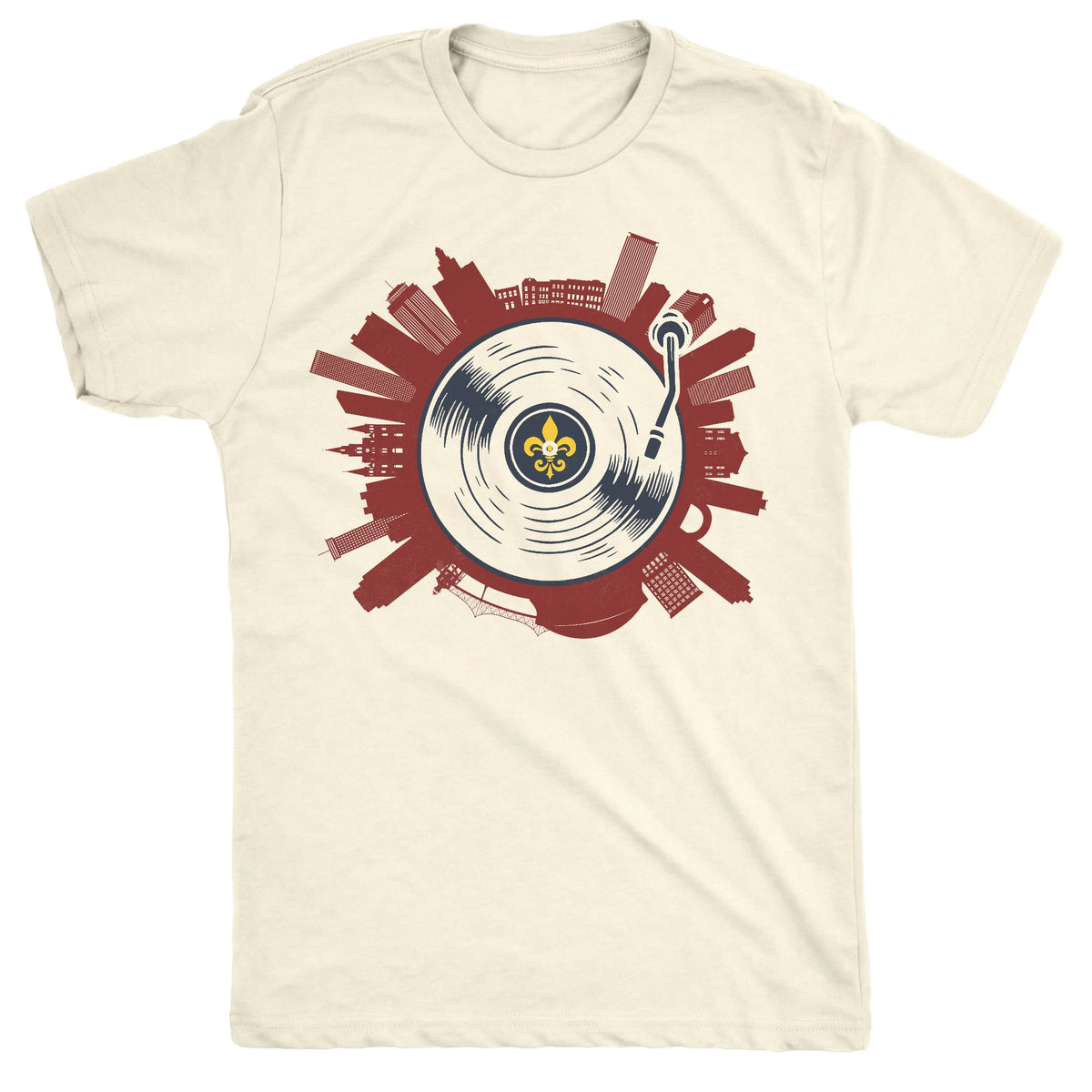 Nola on Spin Tee Natural Mockup