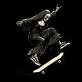 Nun Skate Tee Black Design