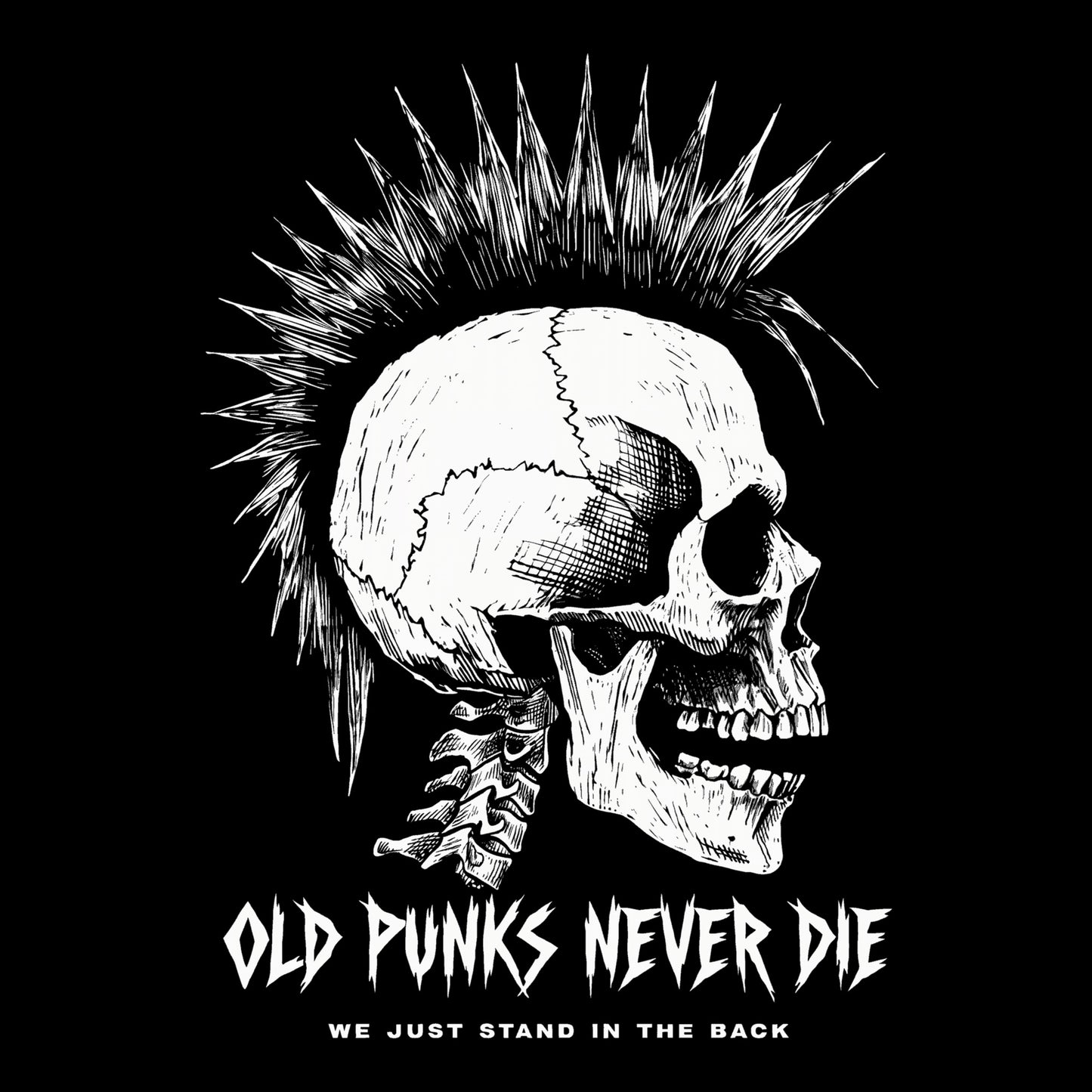 Old Punks Tee Black Design