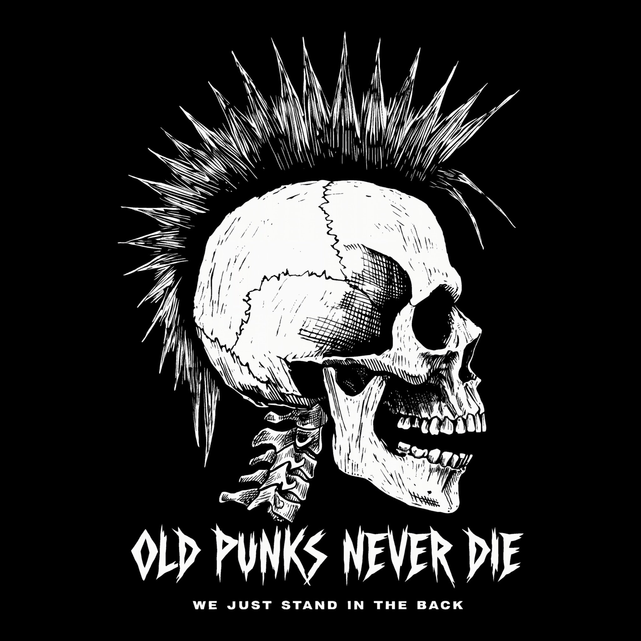 Old Punks Tee Black Design