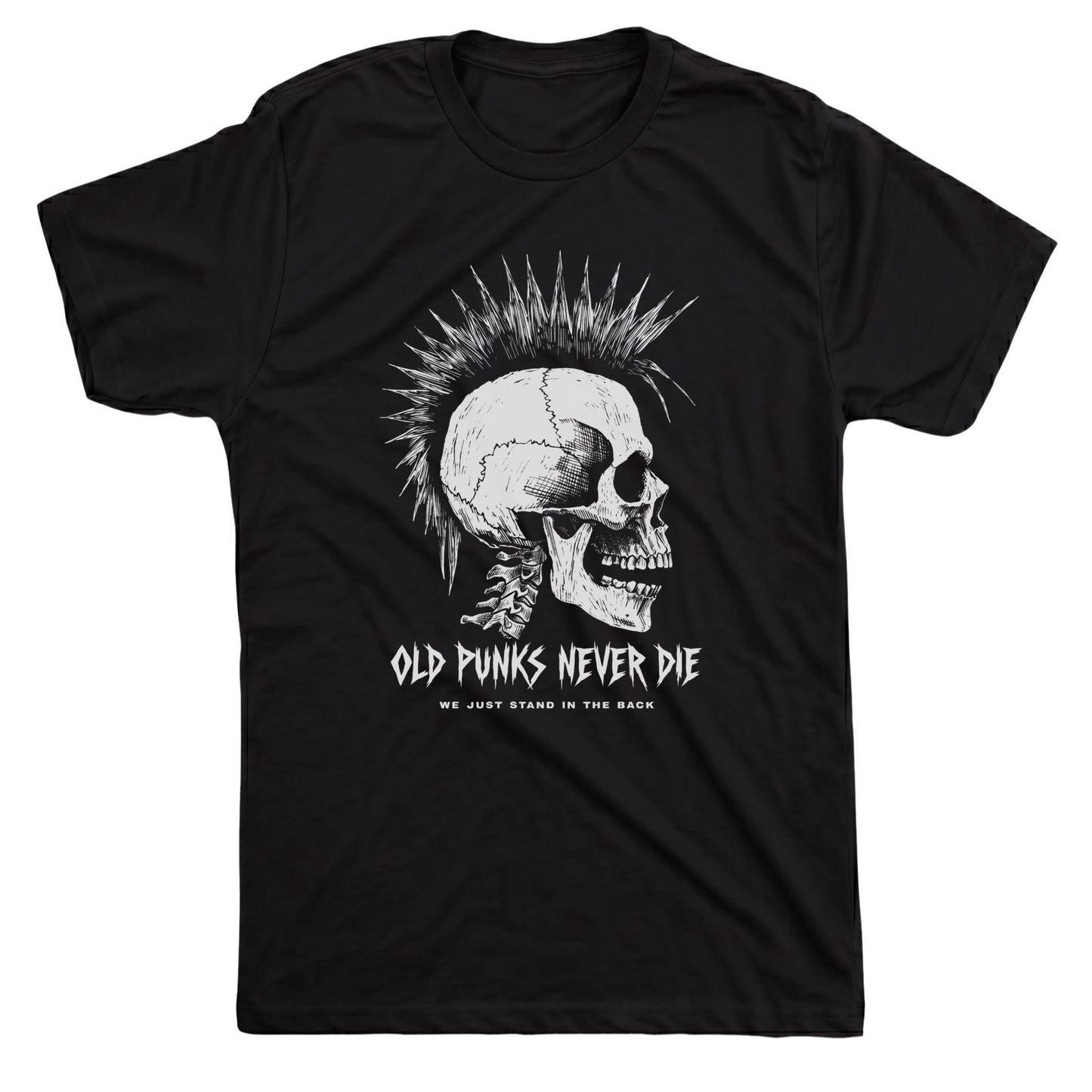 Old Punks Tee Black Mockup