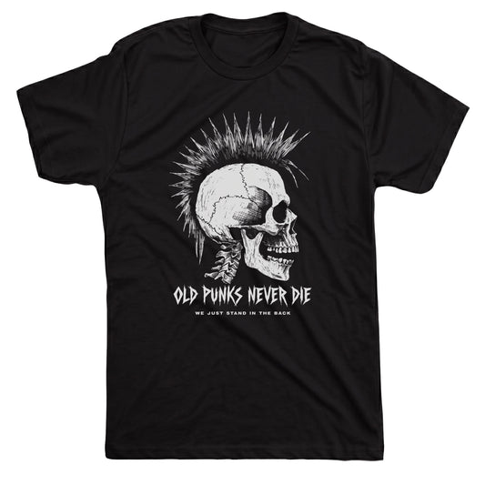 Old Punks Tee Black Mockup