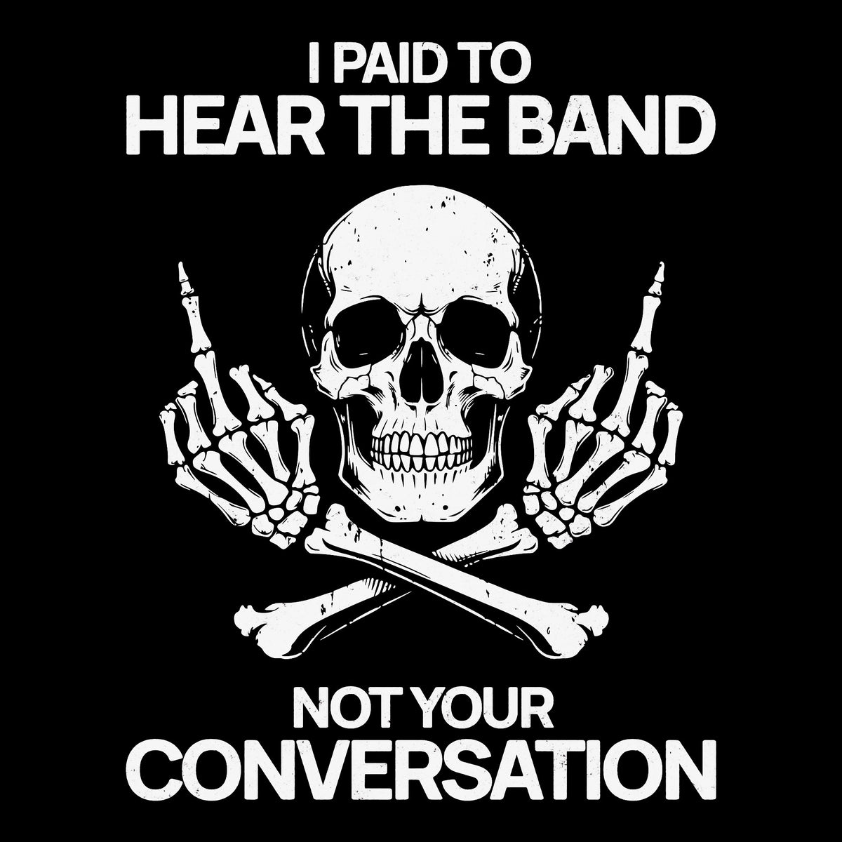 Paid for Band Tee Black Design