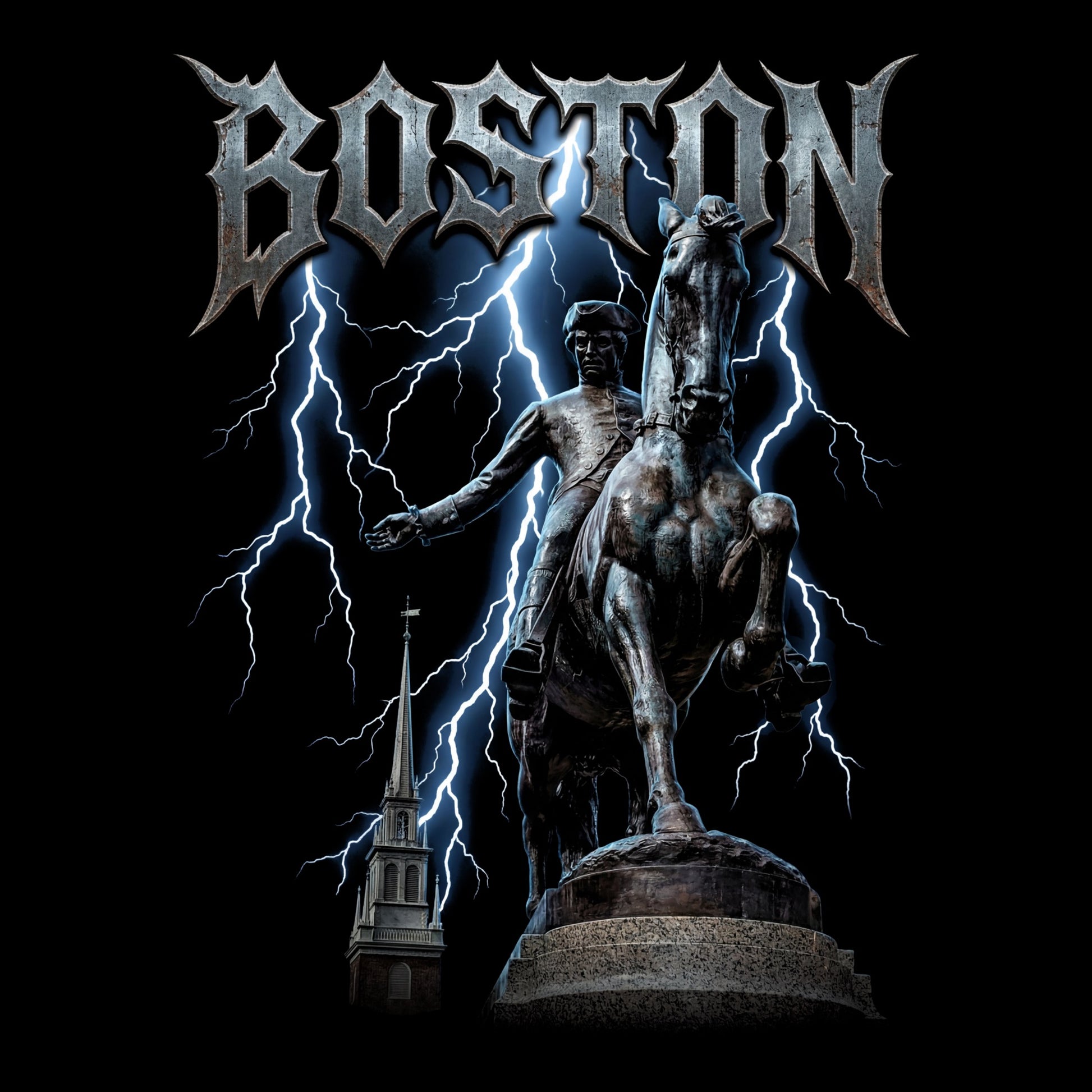 Paul Revere Tee Black Design