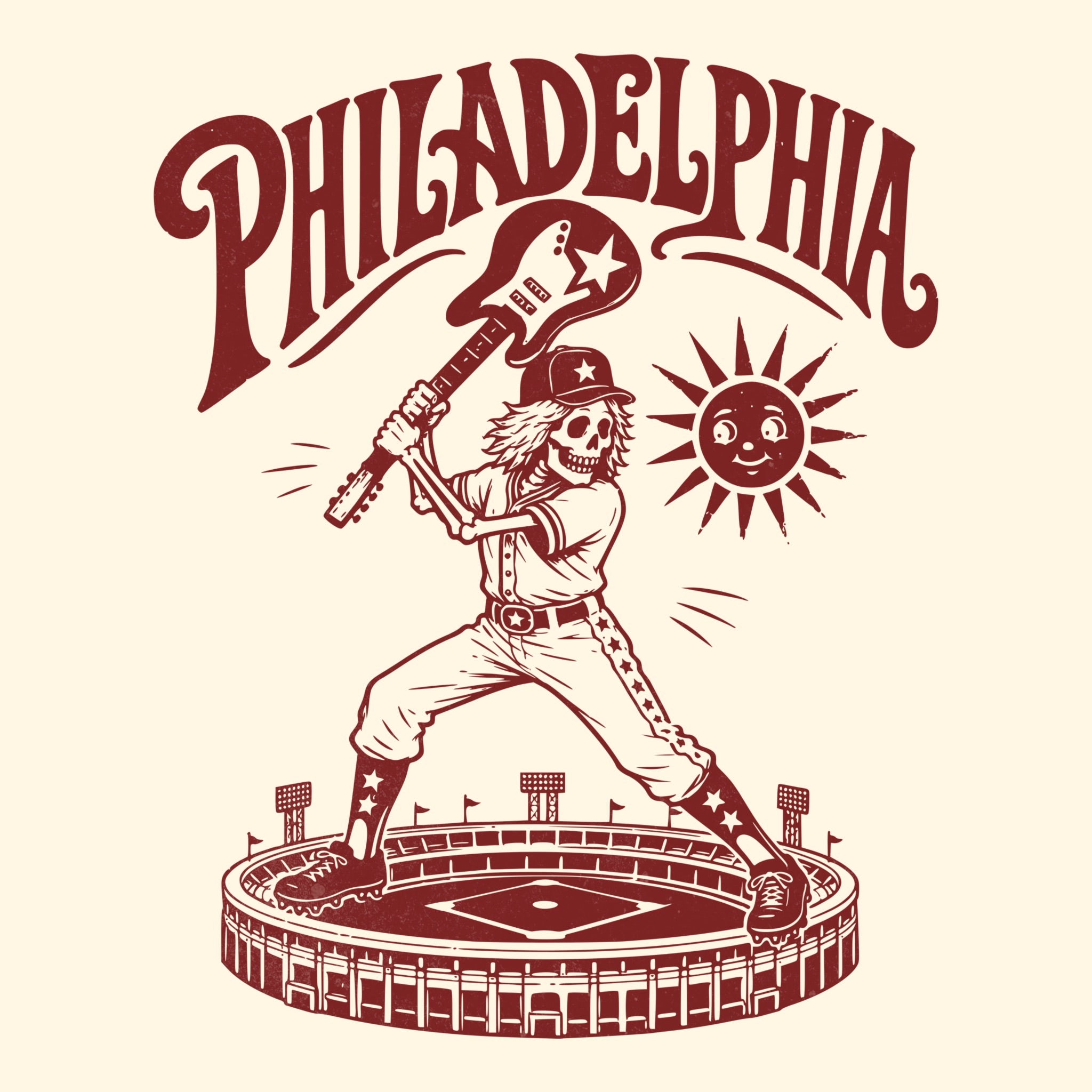 Philly Baseball Tee Natural Design