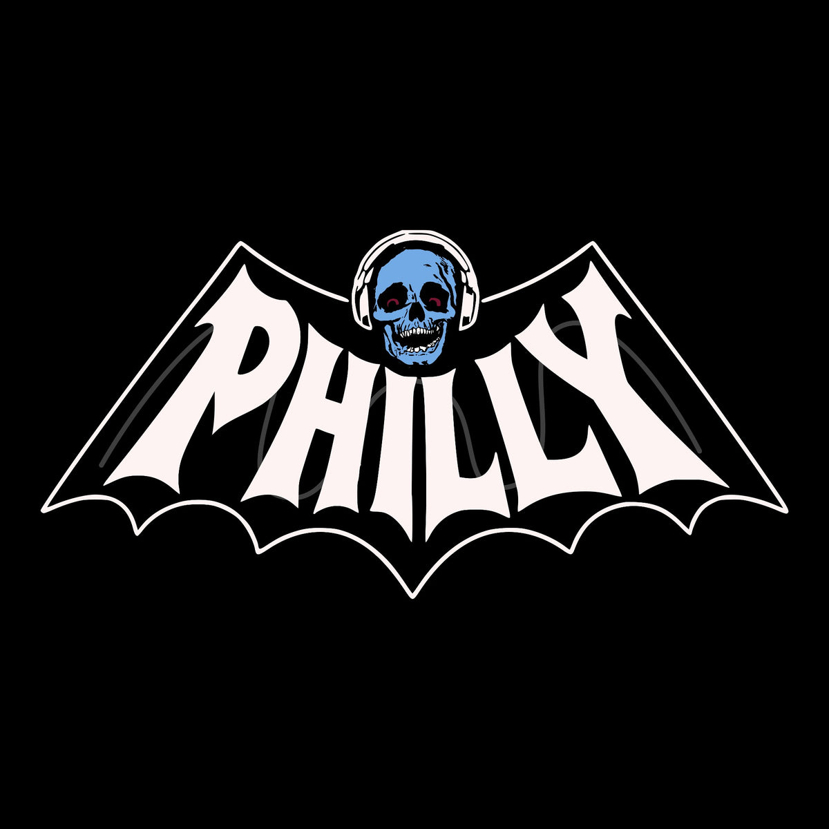 Philly Bat Tee Black Design