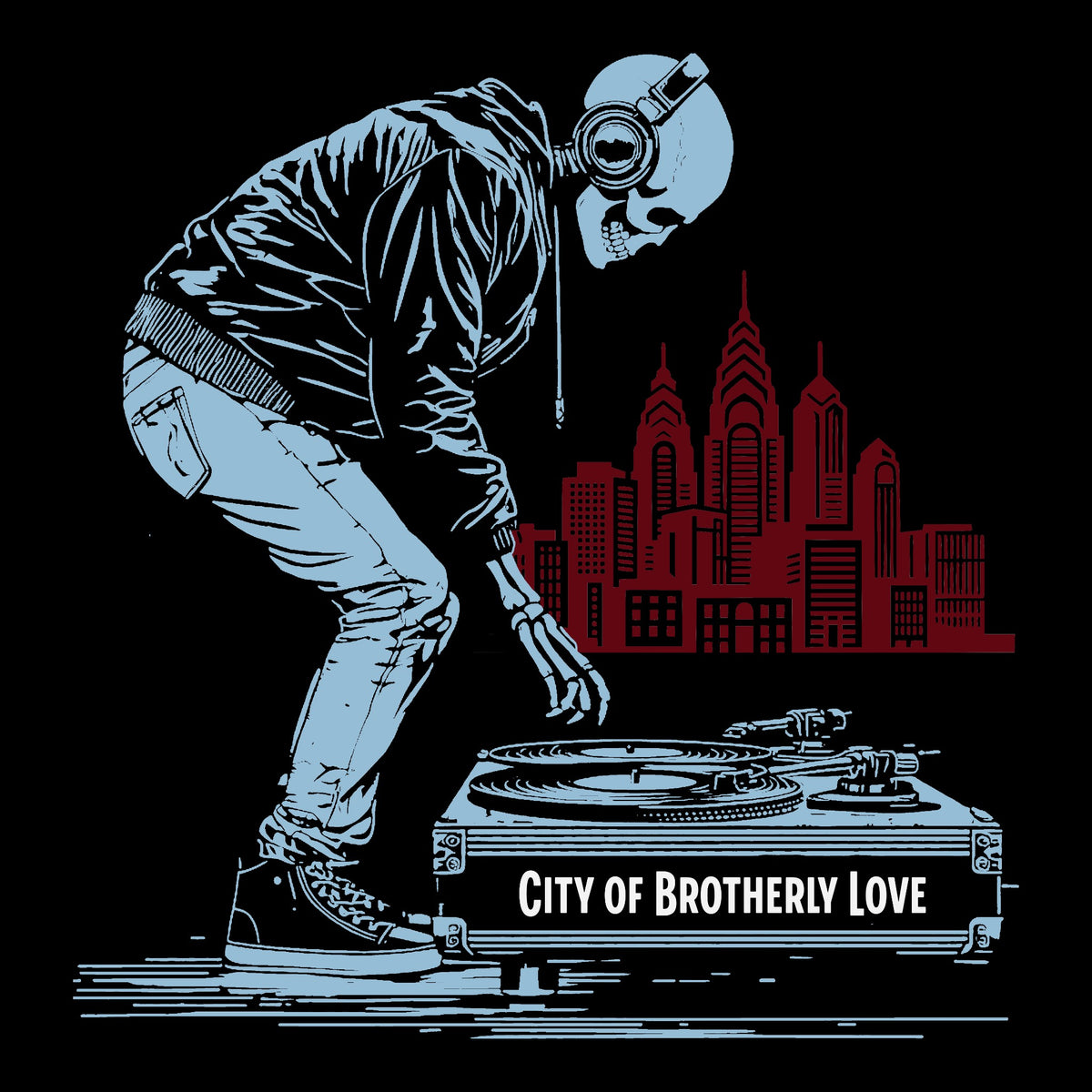 Philly DJ Tee Black Design