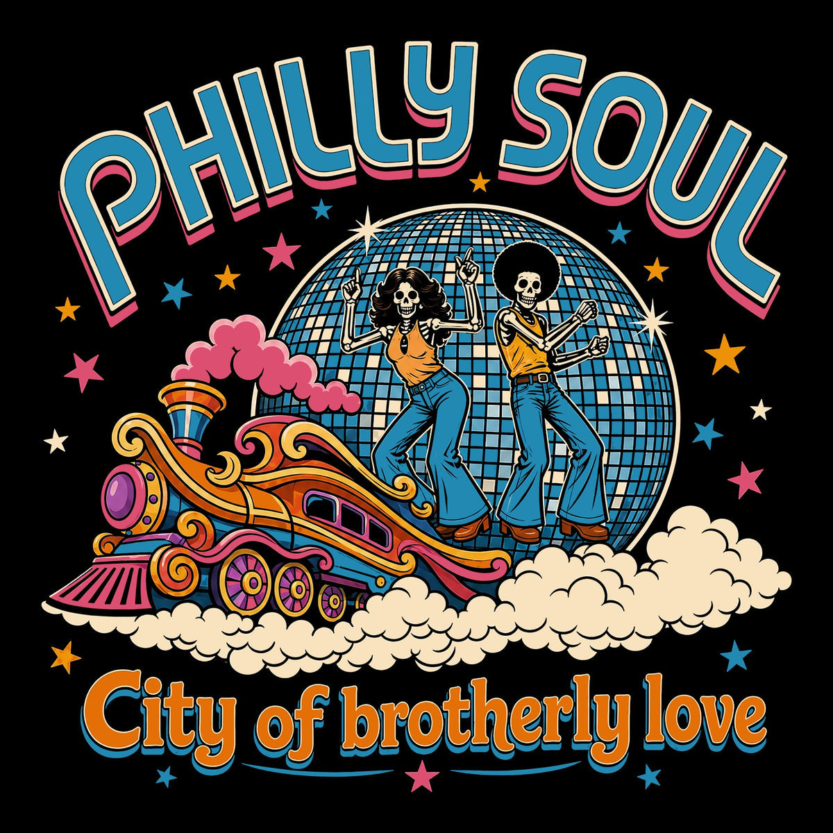 Philly Train Tee Black Design