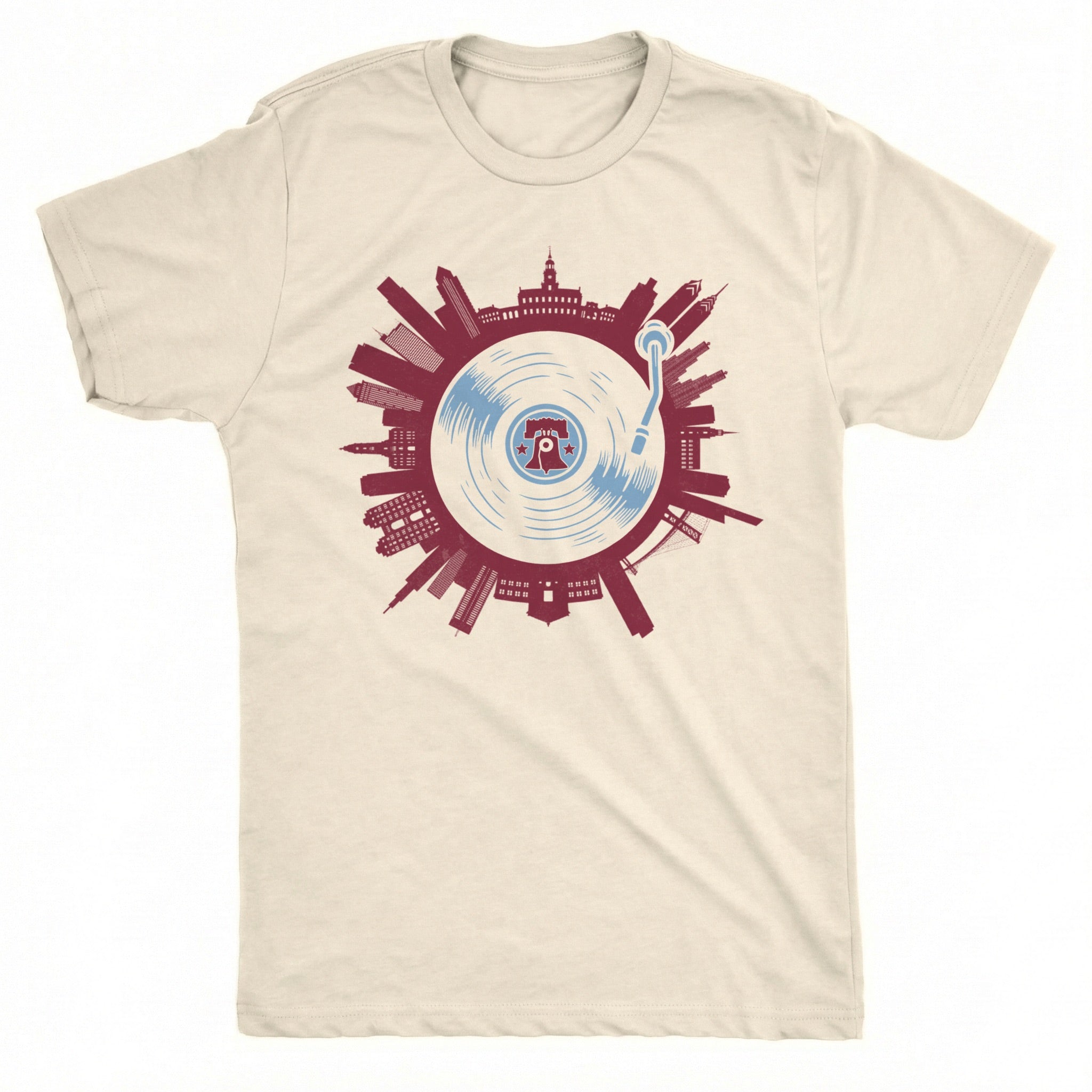 Philly on Spin Tee Natural Mockup