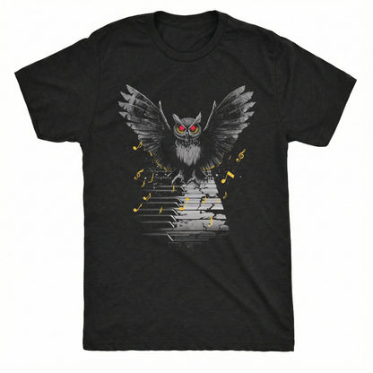 Piano Owl T-Shirt | Comfort Colors® 1717 Black
