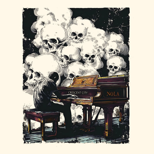 Piano Skulls T-Shirt Design