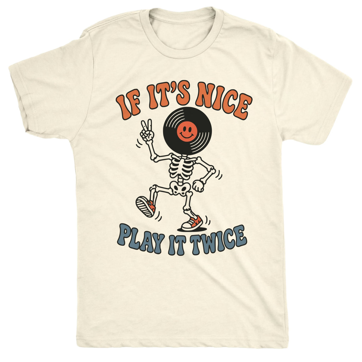 Play it Twice Tee Natural Mockup