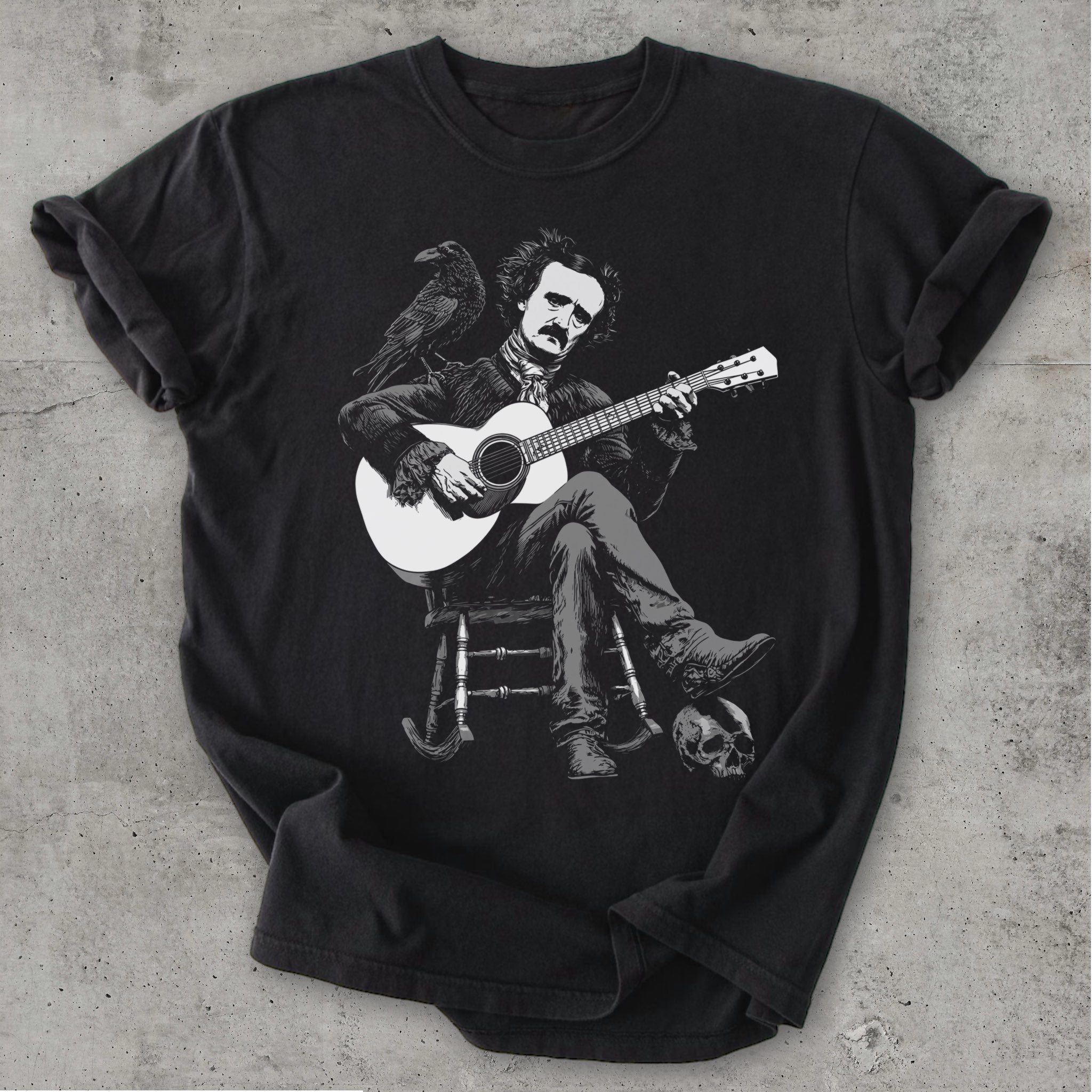 Poe Portrait Tee Black Mockup