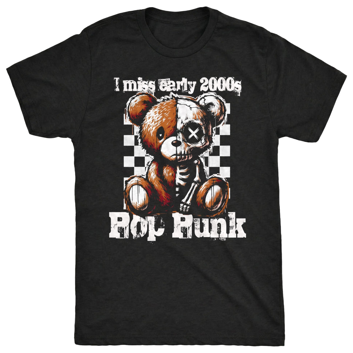 Pop Punk Bear Tee Black Mockup