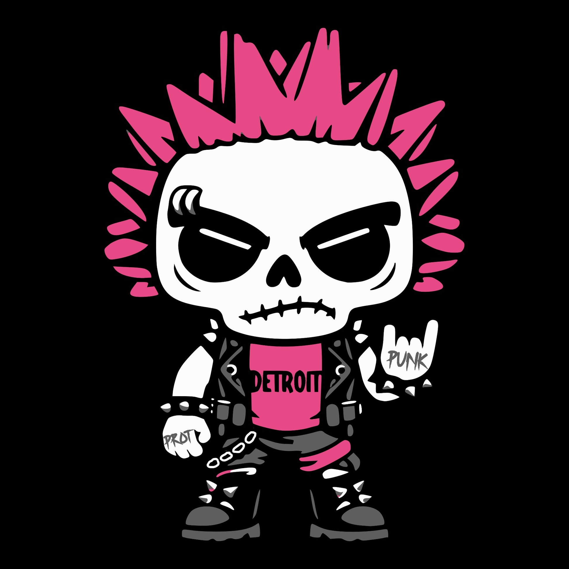 Proto Punk Tee Black Design