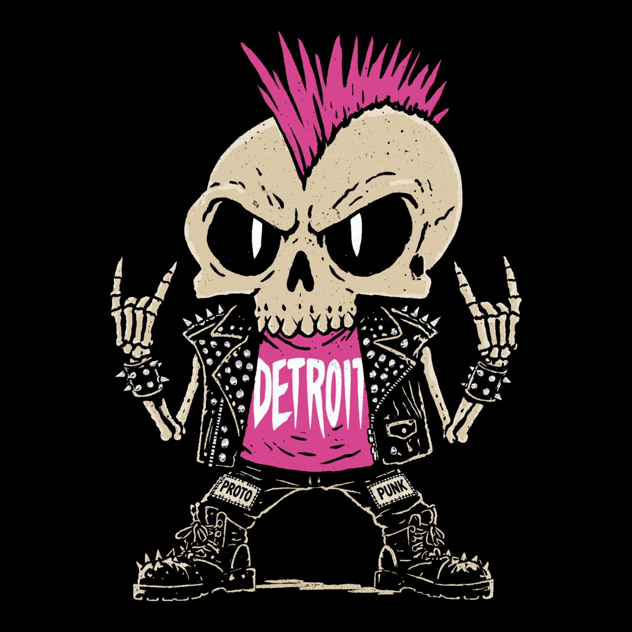 Proto Punk Tee Design Black