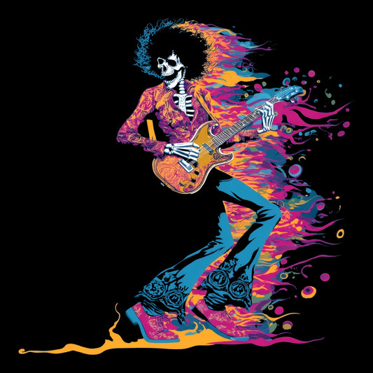 Psychedelic Guitarist T-Shirt Design