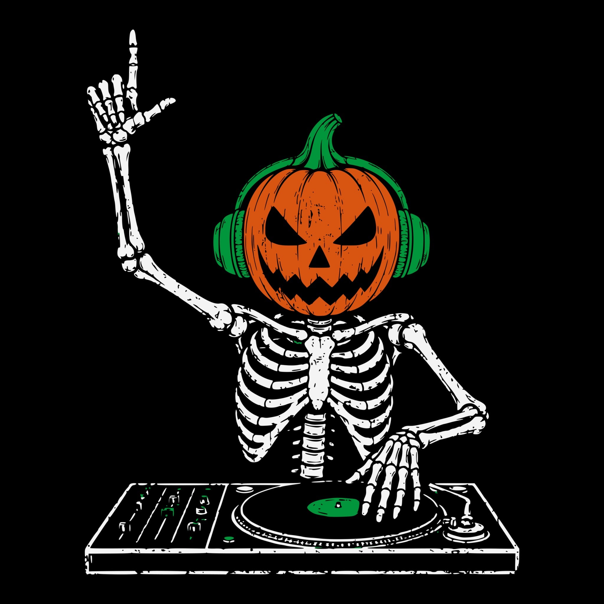 Pumpkin DJ Tee Black Design