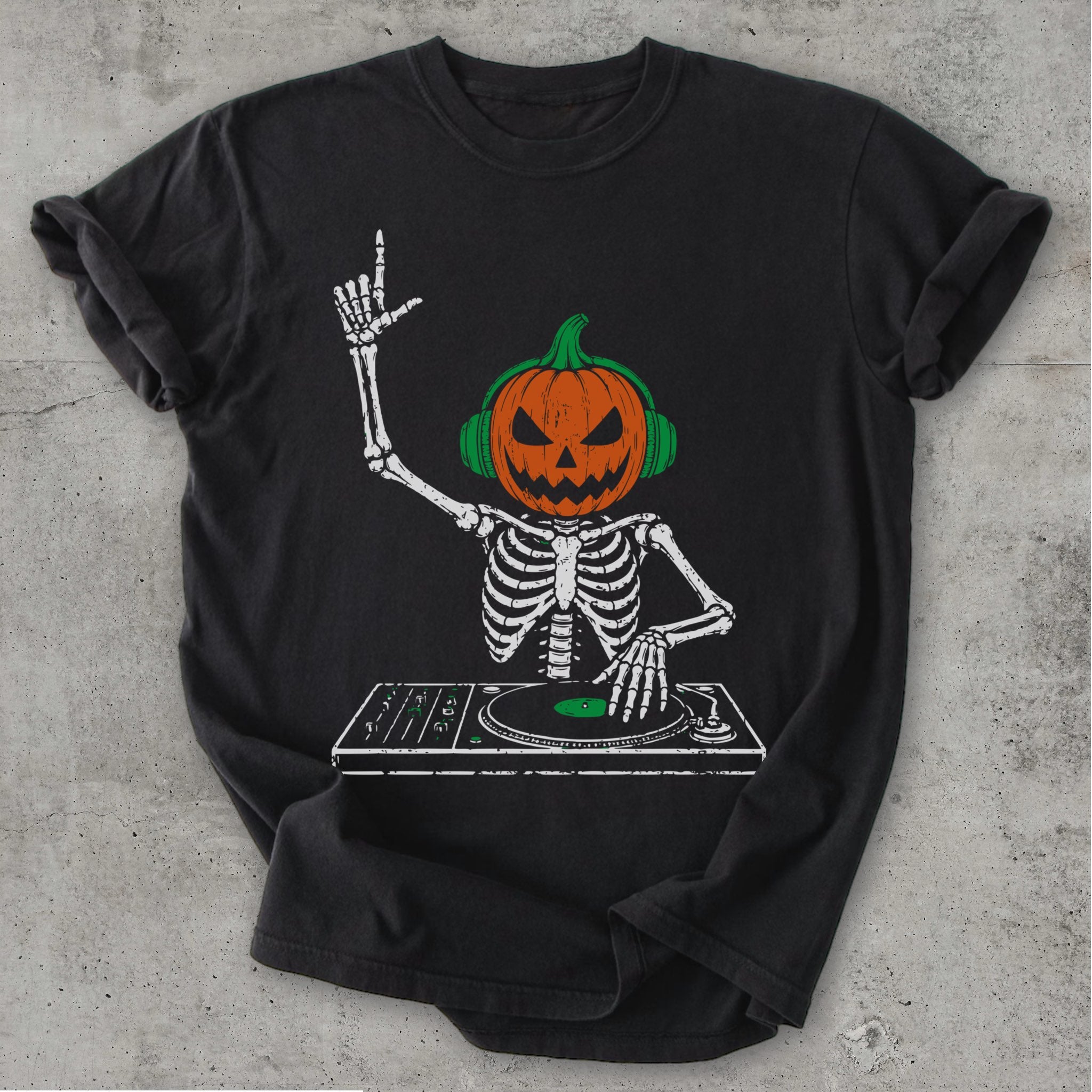 Pumpkin DJ Tee Black Mockup
