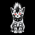 Punk Cat Tee Black Design
