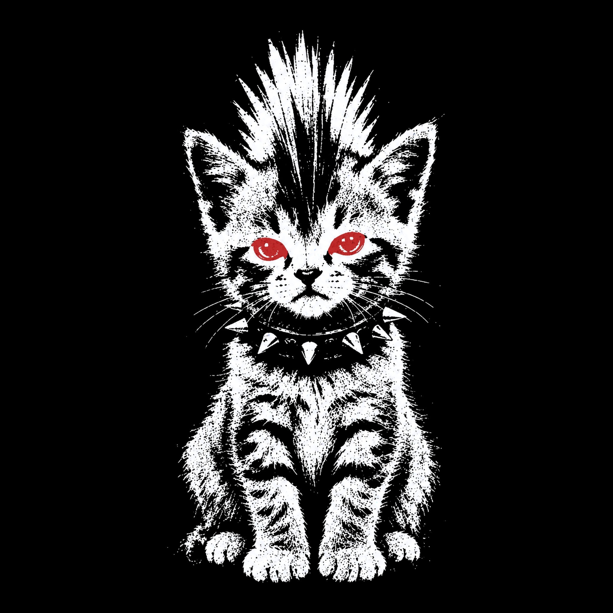 Punk Cat Tee Black Design