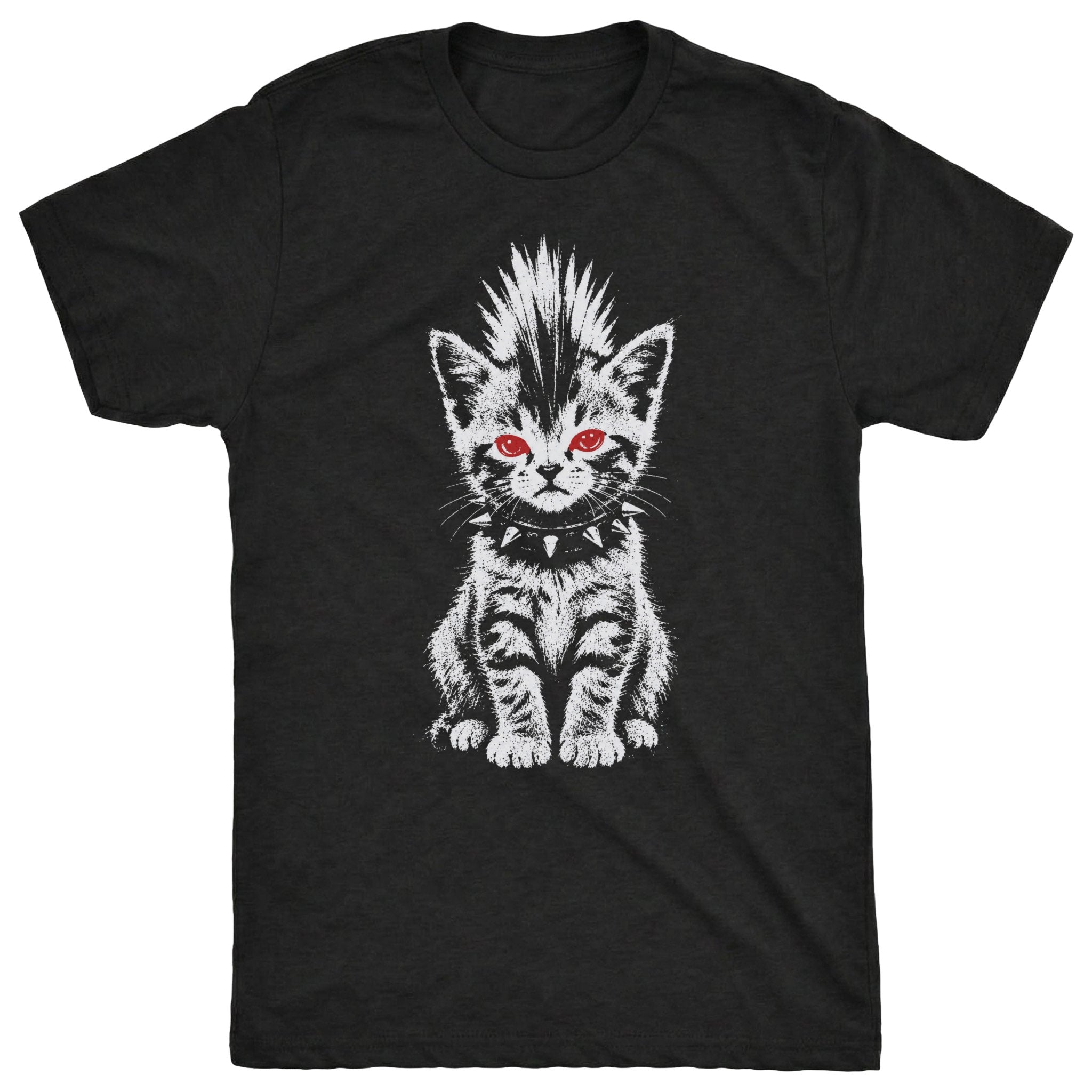 Punk Cat Tee Black Mockup