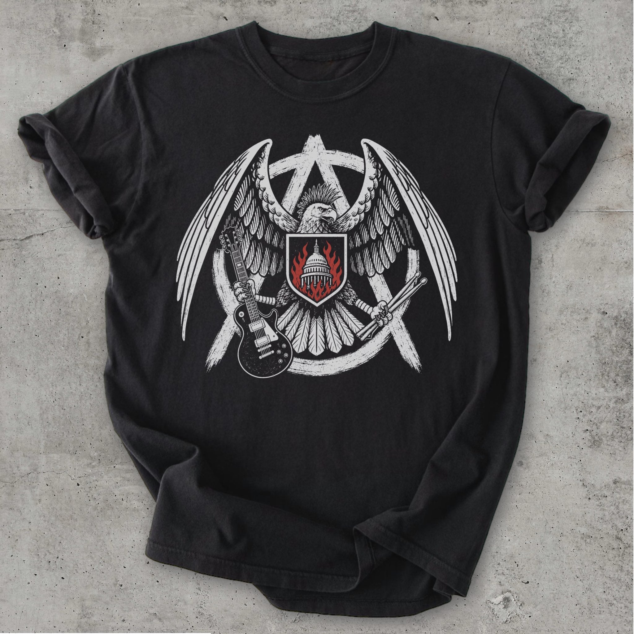 Punk Eagle Tee Black Mockup