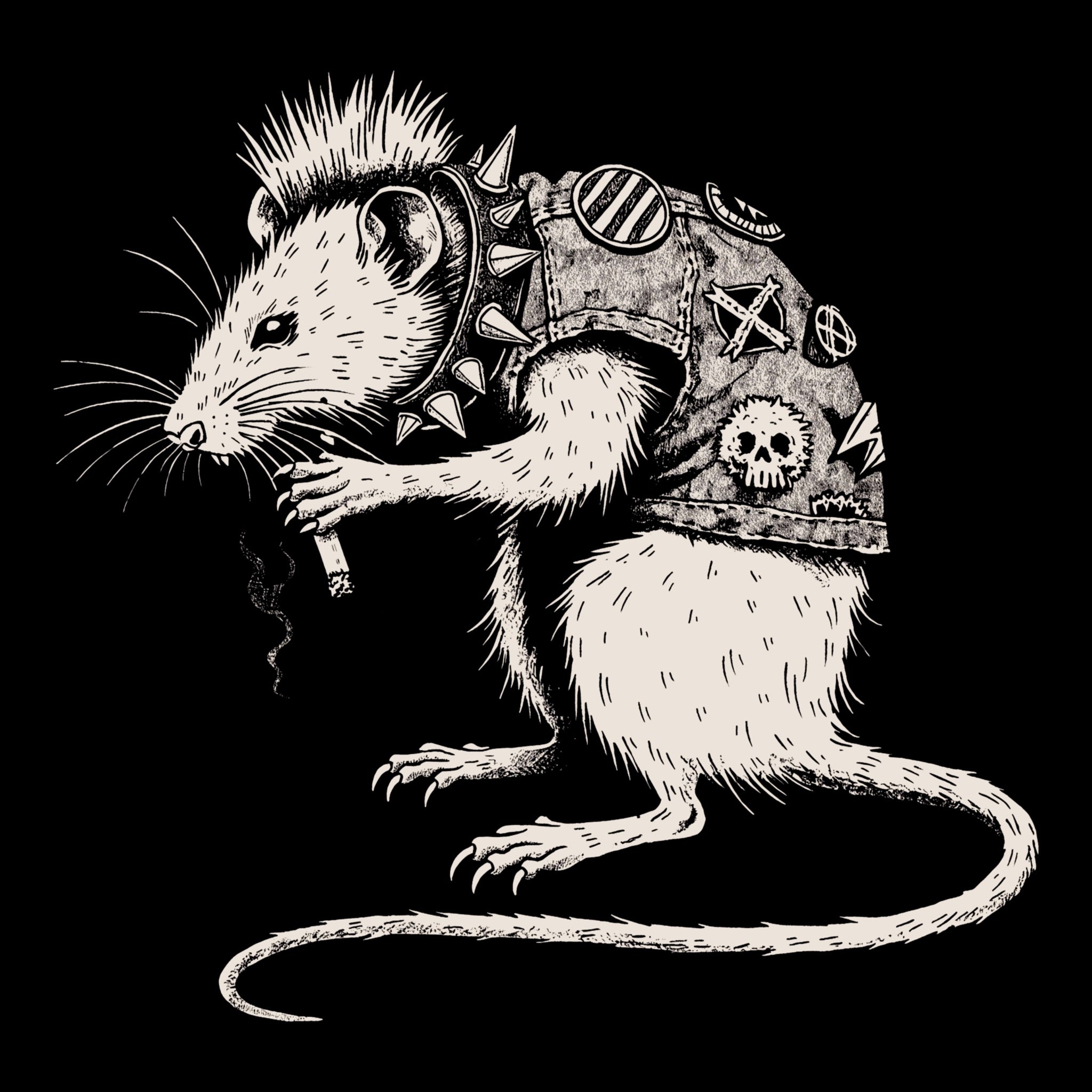 Punk Rat Tee Black Design