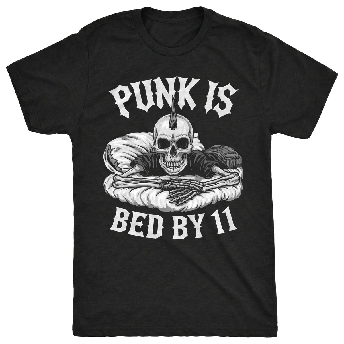 Punk is Bed Tee Black Mockup