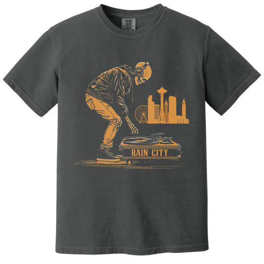 Rain City DJ Tee | Comfort Colors® 1717 Graphite
