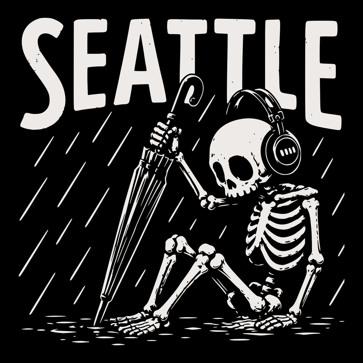 Rainy Day Tee Black Design