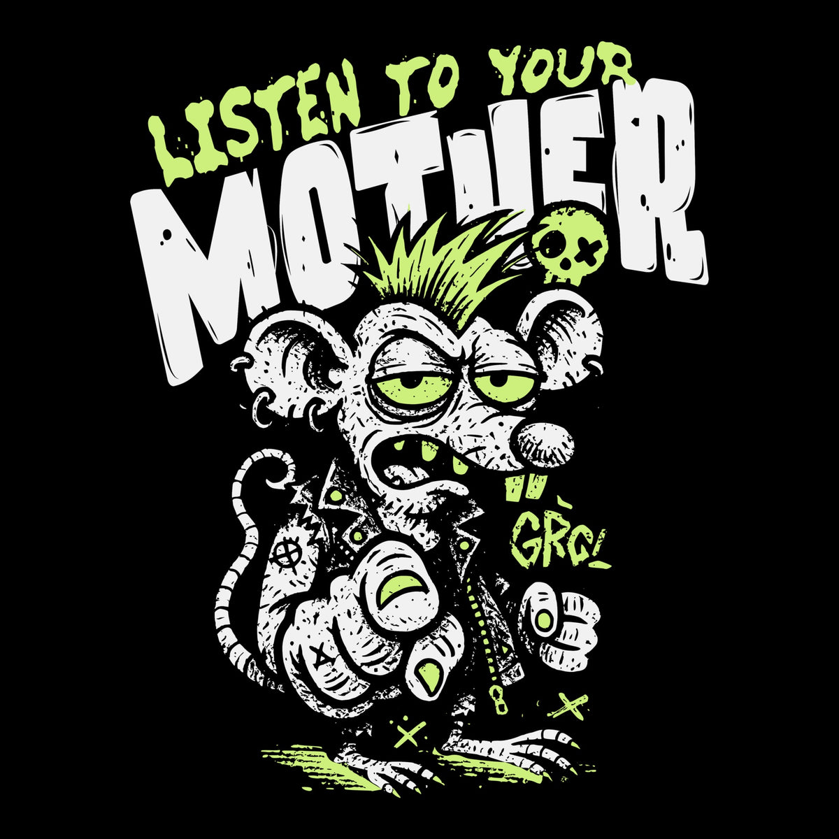 Rat Advice Tee Black Design